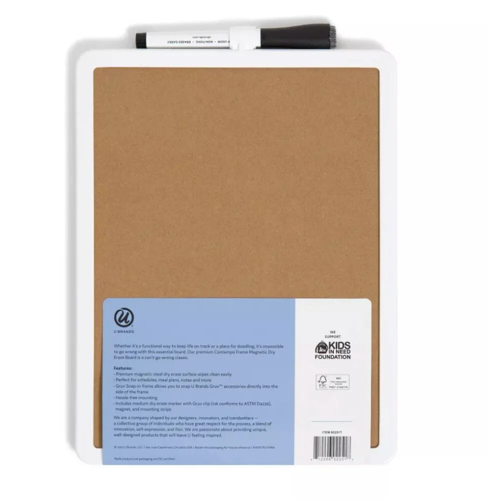 TARGET (SET OF 2) U BRANDS CONTEMPO WHITE MAGNETIC DRY ERASE BOARDS